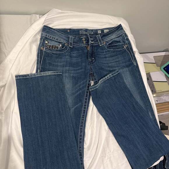 Miss Me Women's Boot Cut‎ Embellished Sequin Rhinestone Jeans - Picture 1 of 3